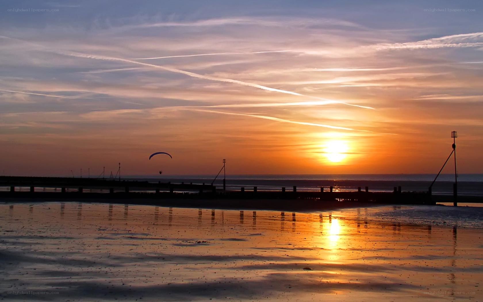 Sunset over the beach