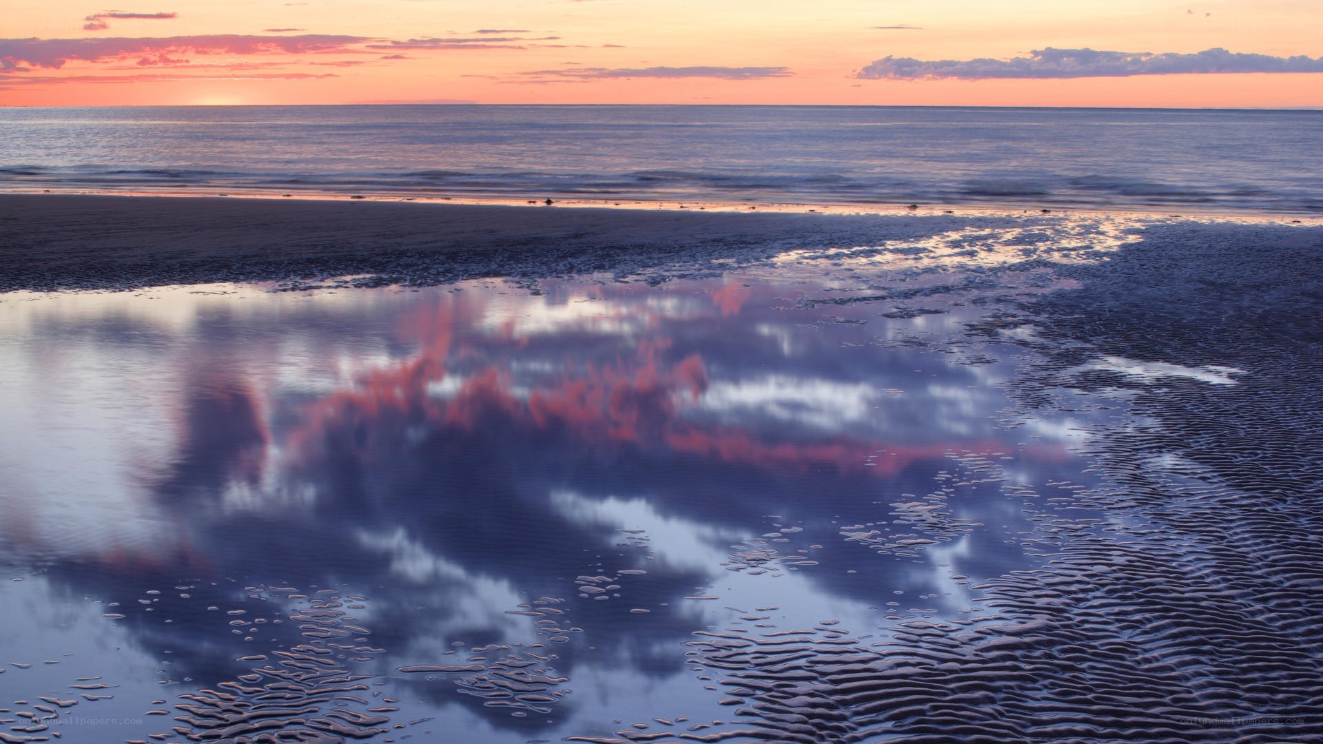 sunset over the beach