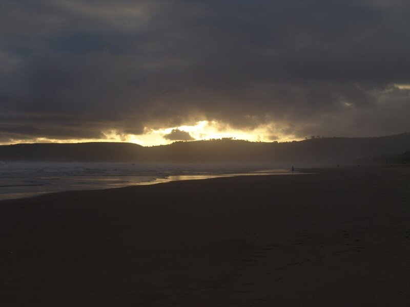 sunset over the beach