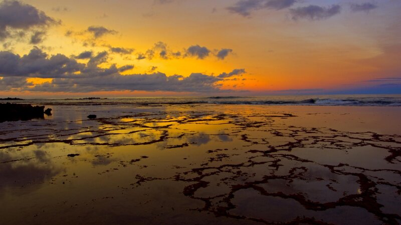 sunset over the beach