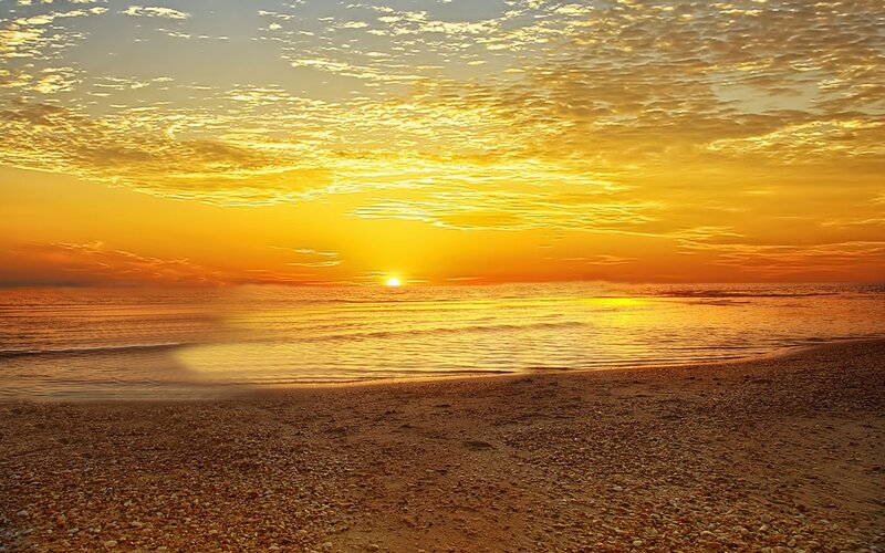 Sunset over the beach