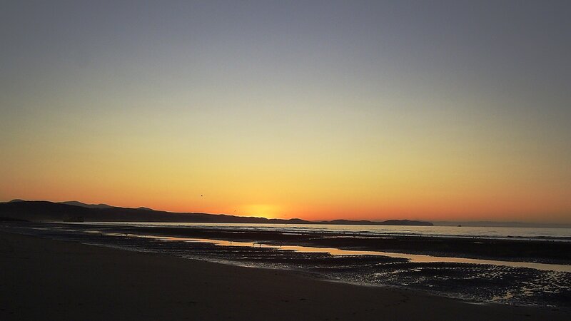 sunset over the beach