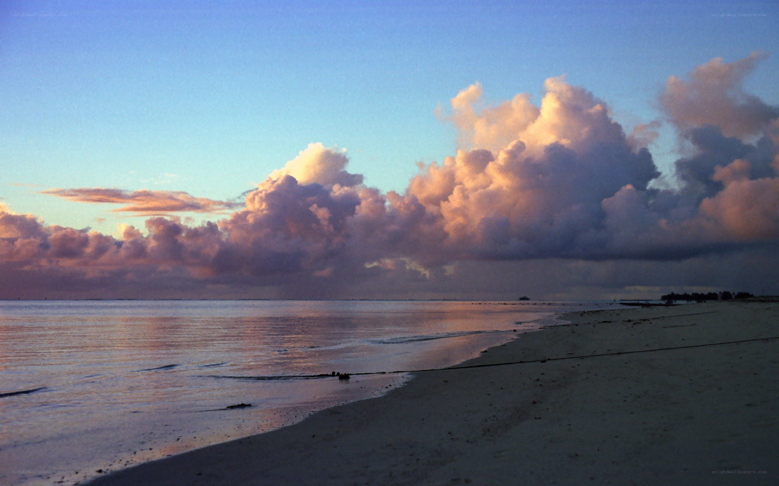 sunset over the beach