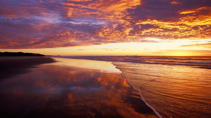 Sunset over the beach