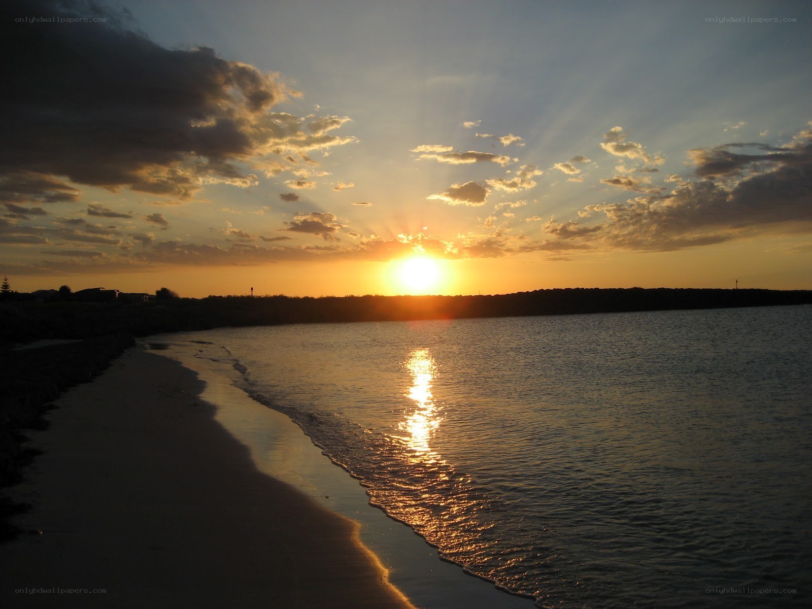 Sunset over the beach