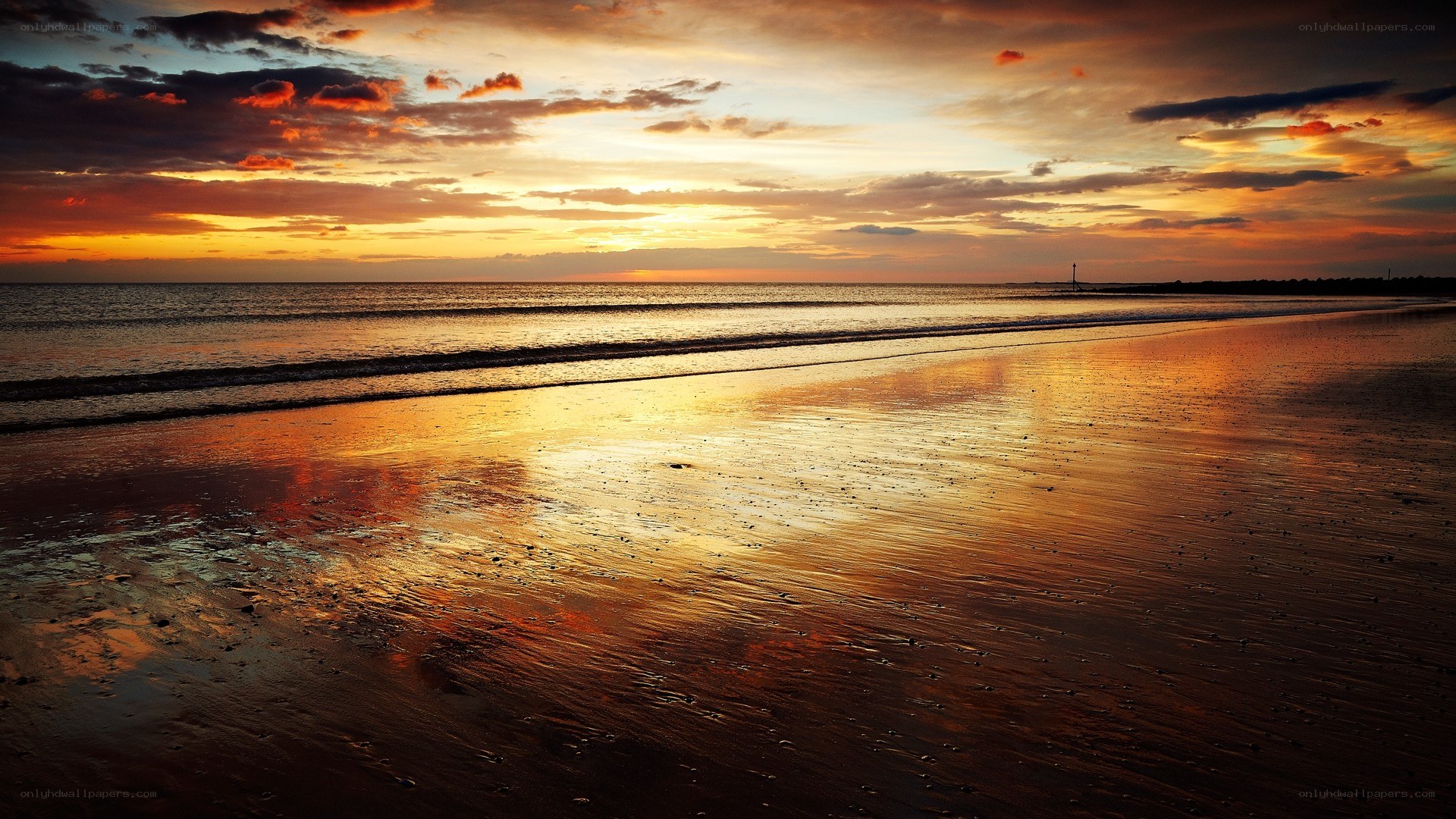 sunset over the beach