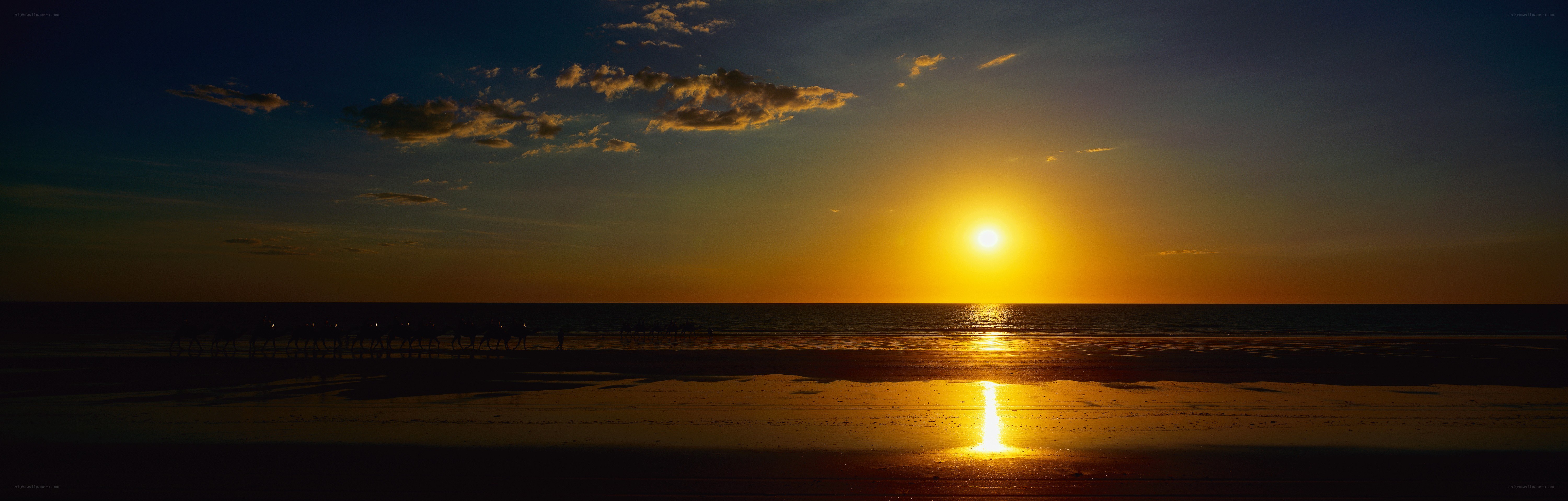 Sunset over the beach