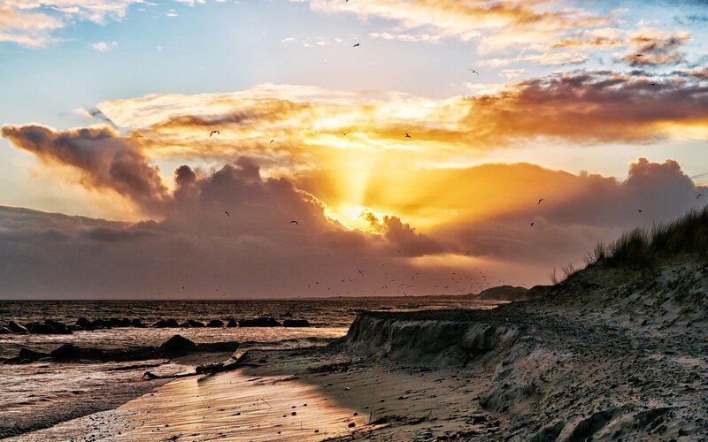 Sunset over the beach