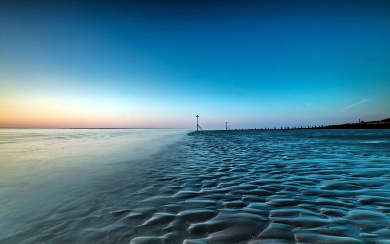 sunset over the beach