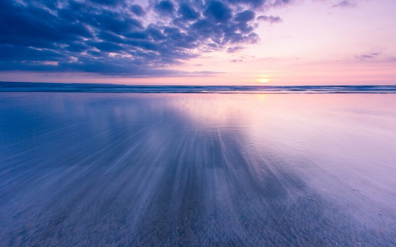 sunset over the beach