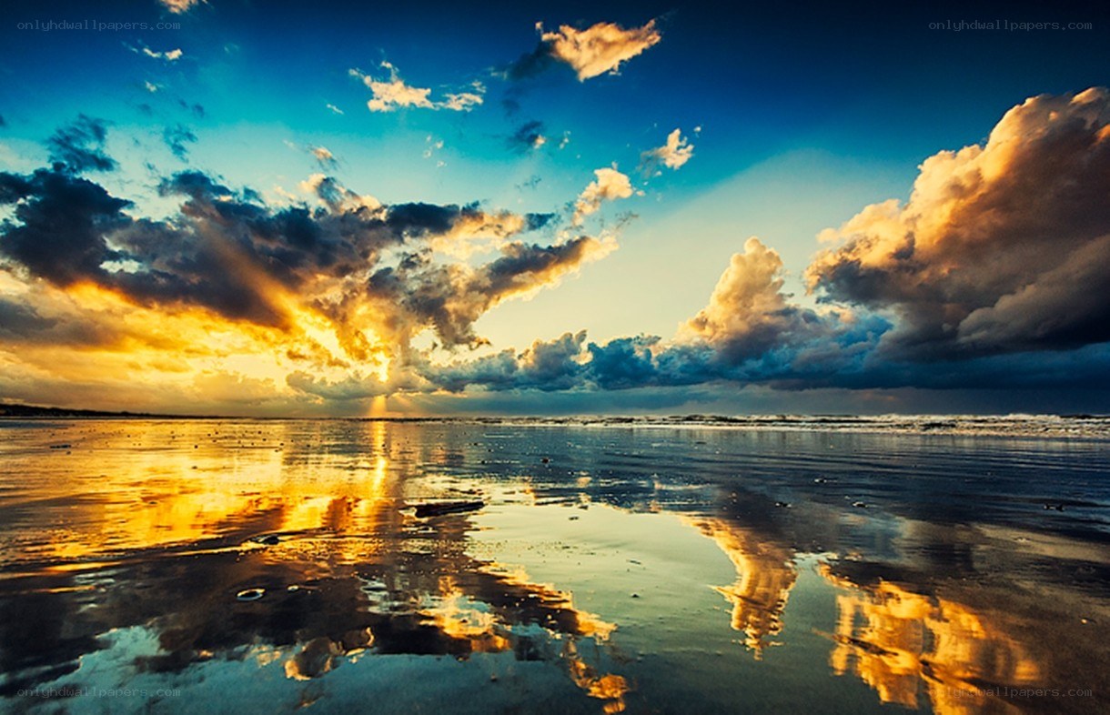 Sunset over the beach