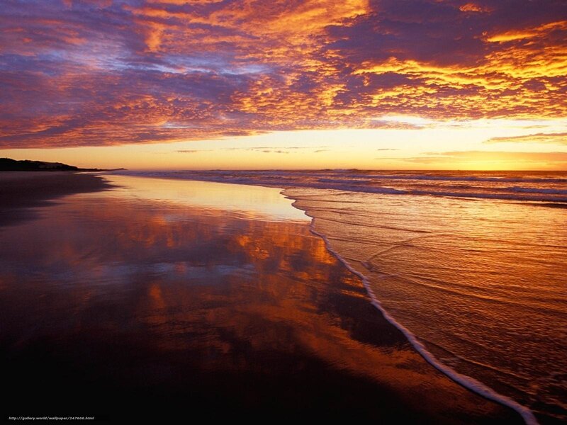 sunset over the beach