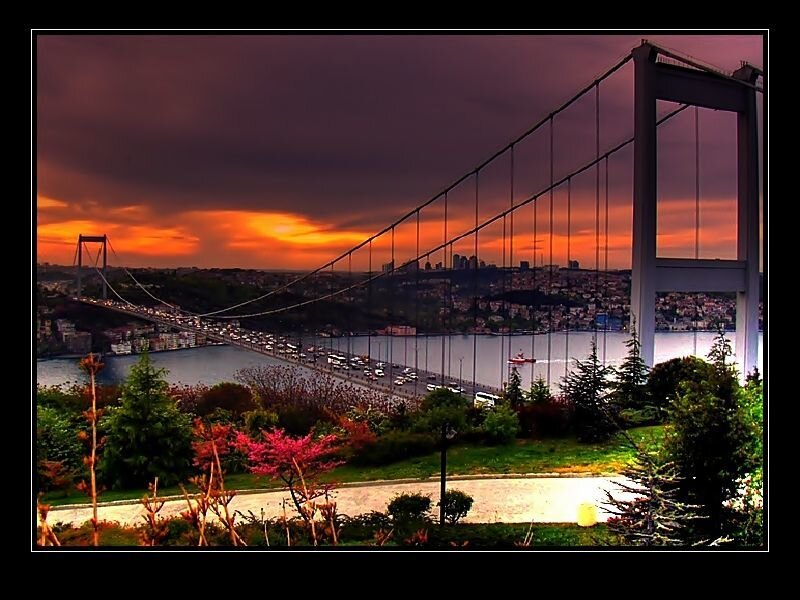 Sunset over the Bosphorus Bridge