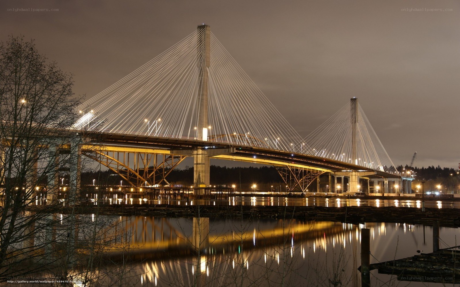 sunset over the bridge