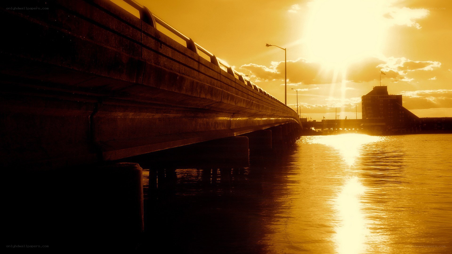 Sunset over the bridge