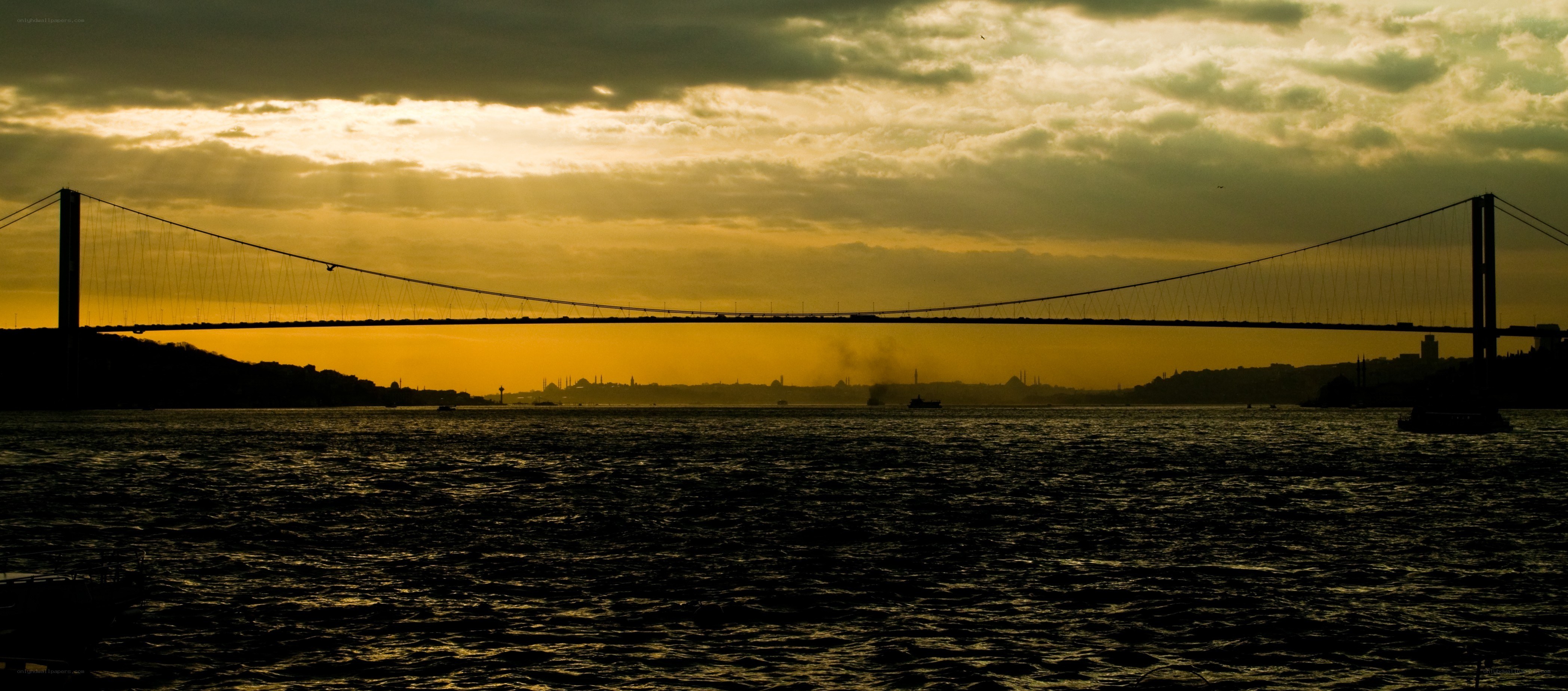 sunset over the bridge