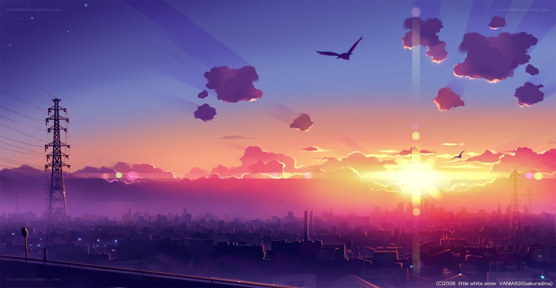 Sunset over the city