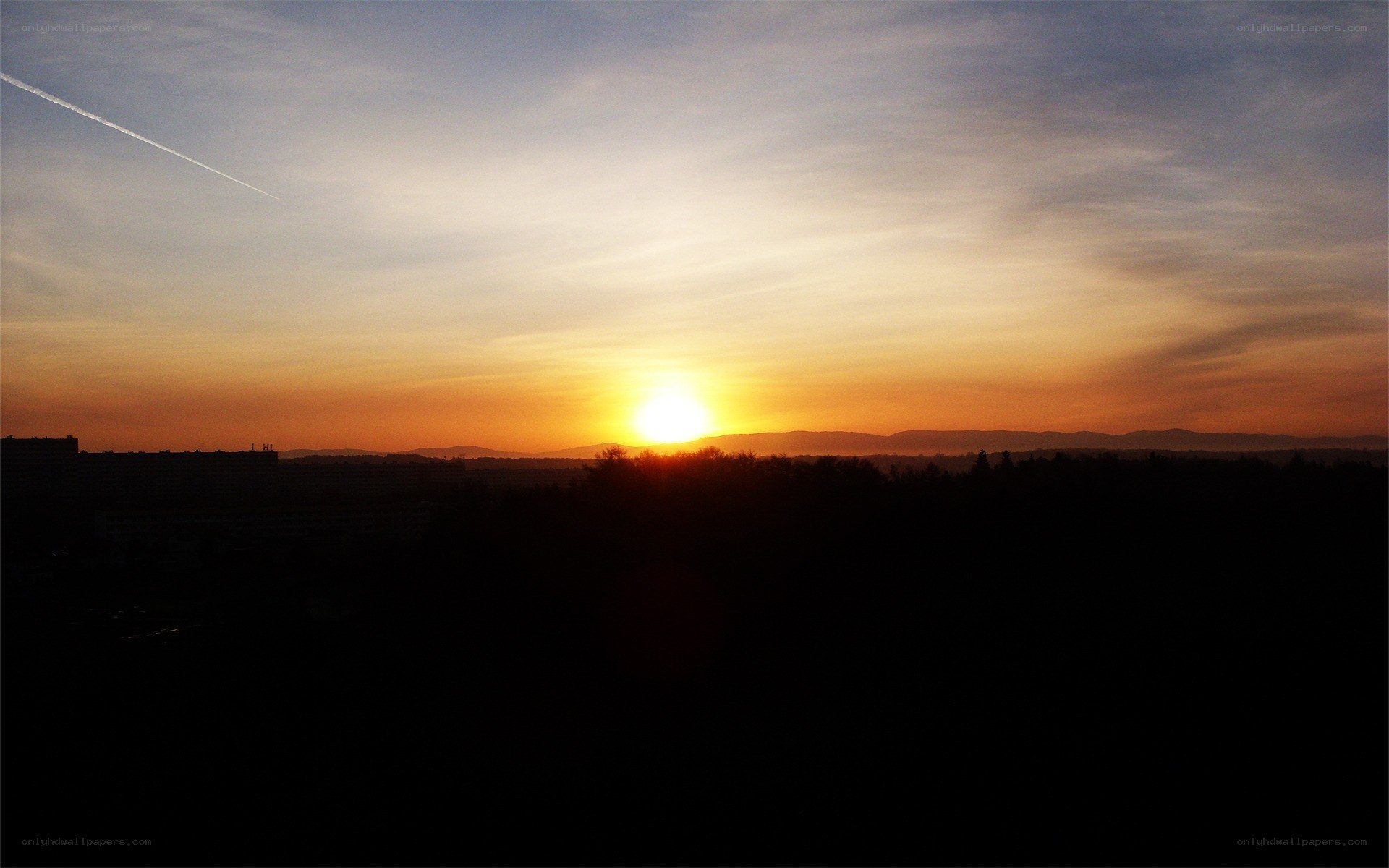 Sunset over the city
