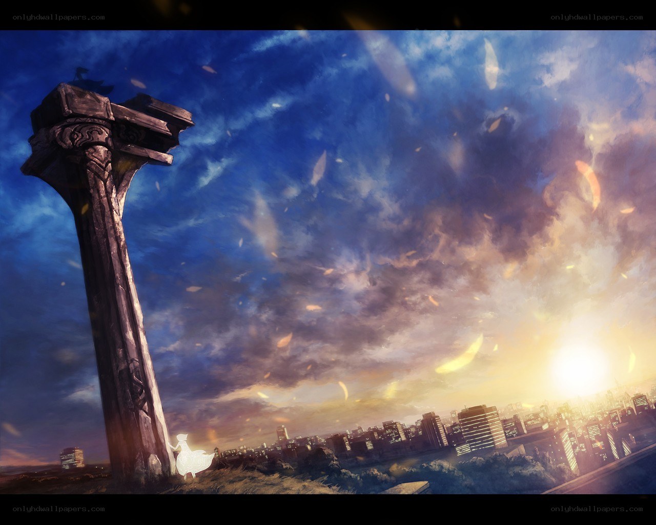 Sunset over the city