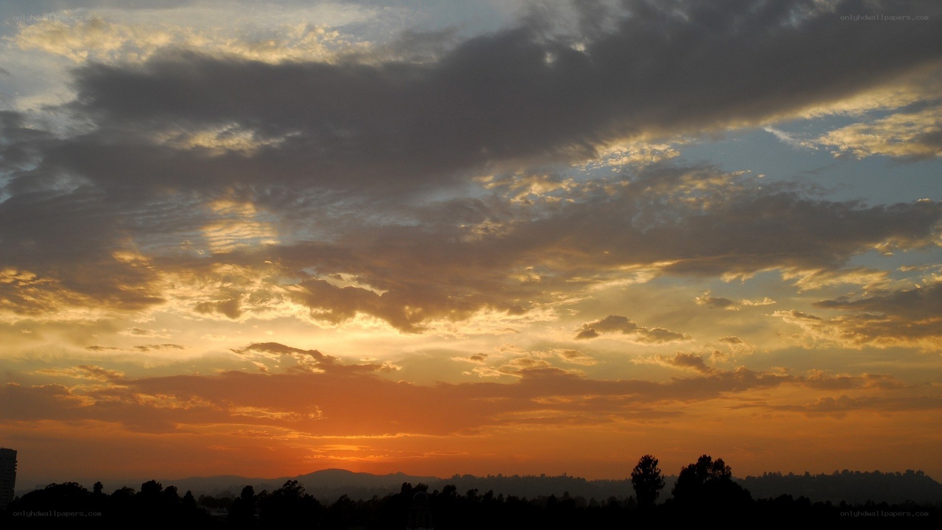 sunset over the city