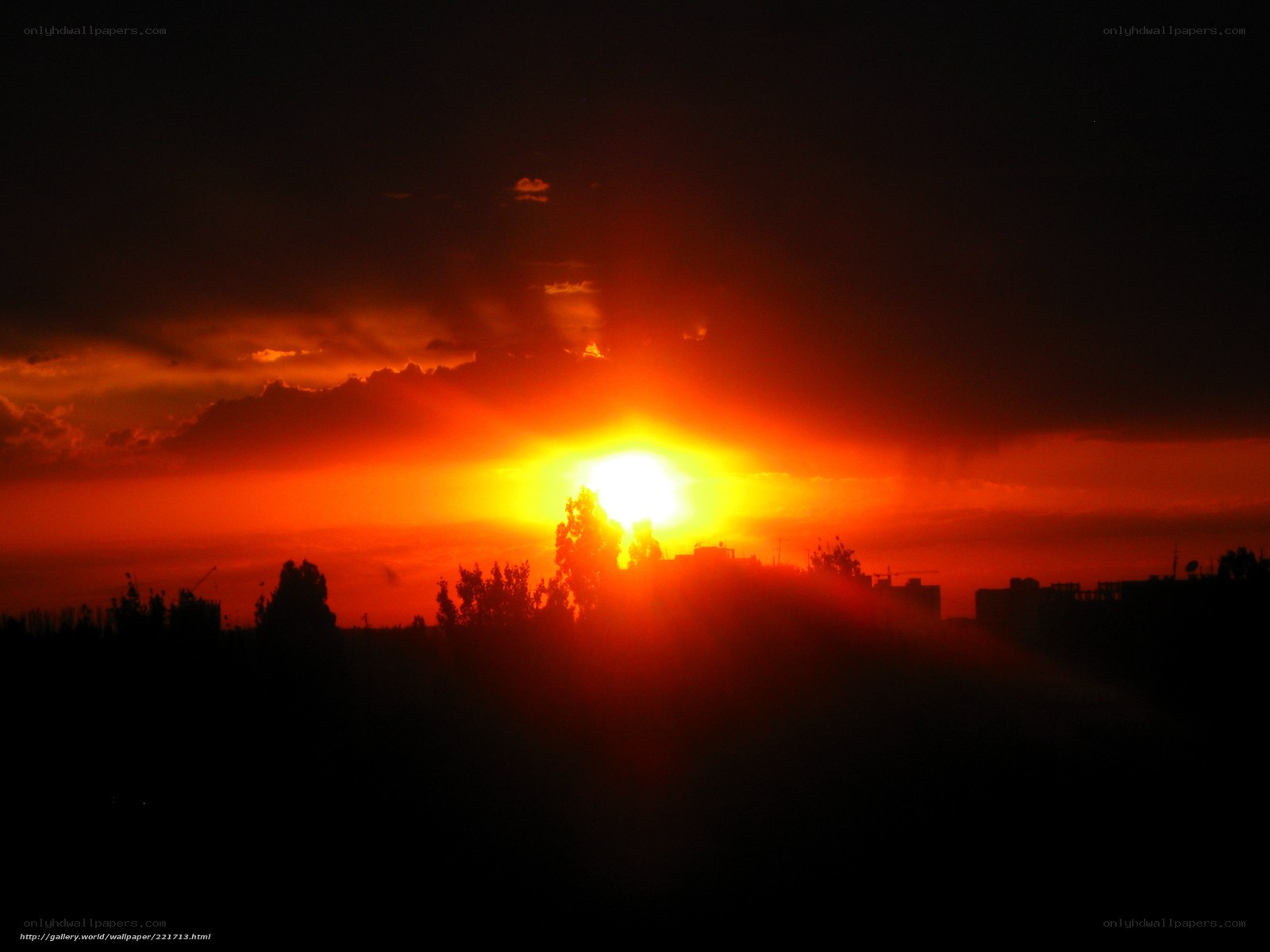 Sunset over the city