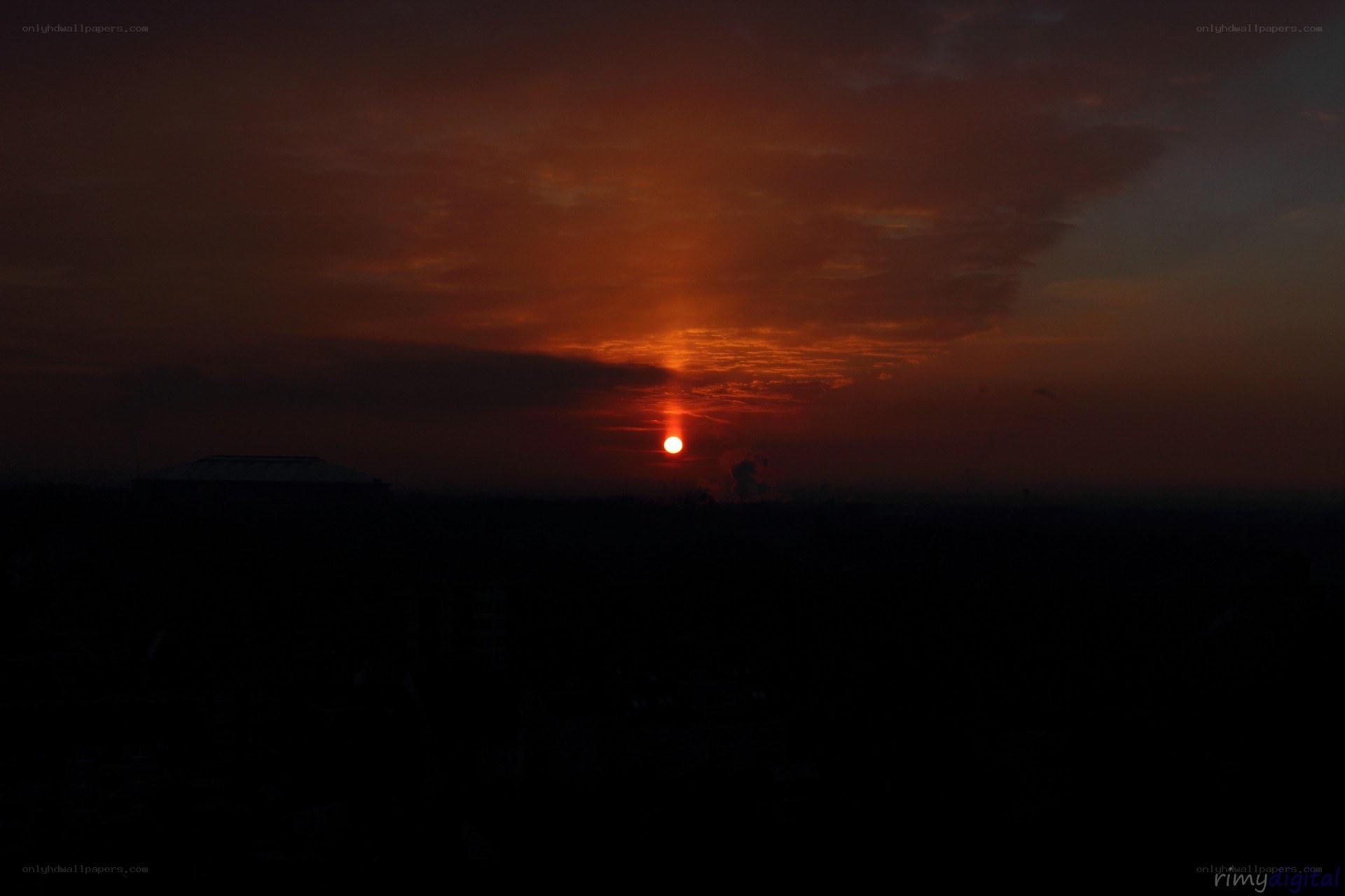 Sunset over the city