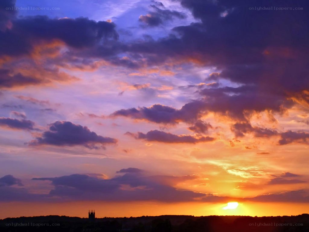 sunset over the city