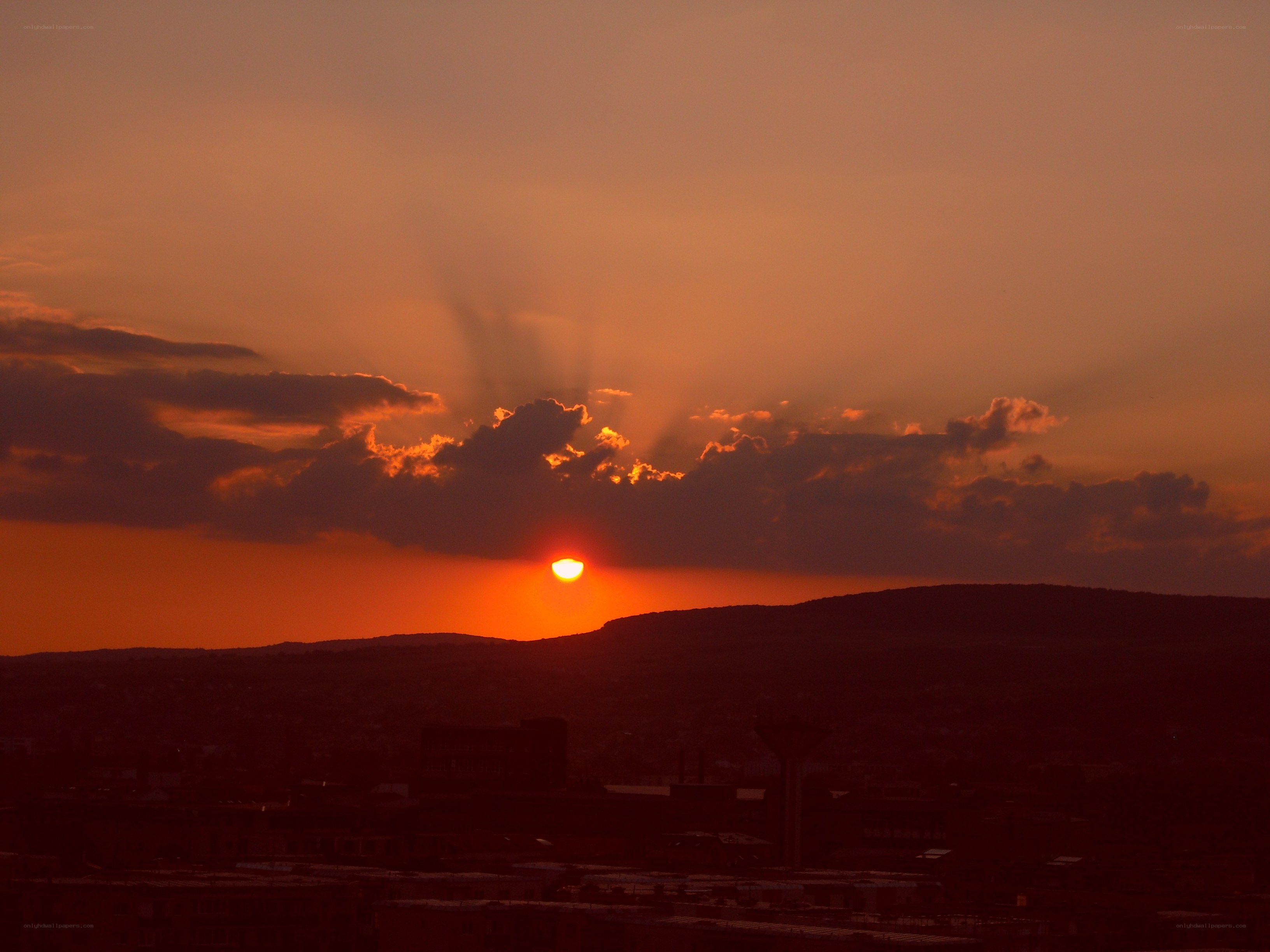 Sunset over the city