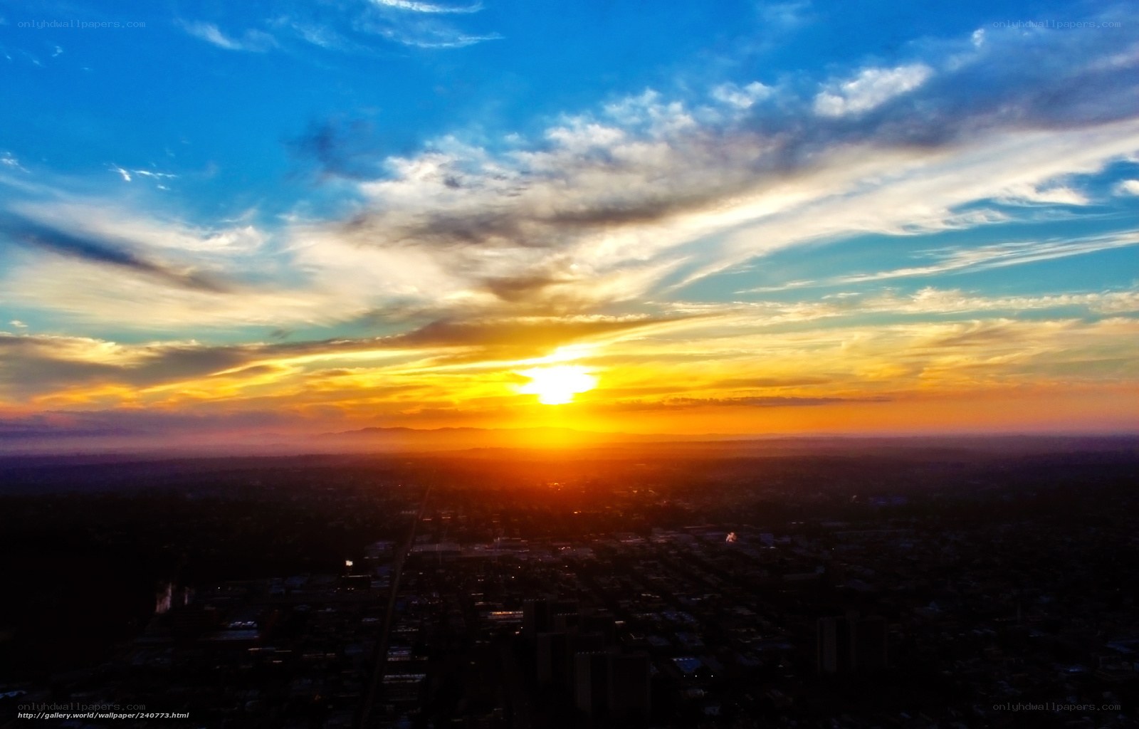 Sunset over the city