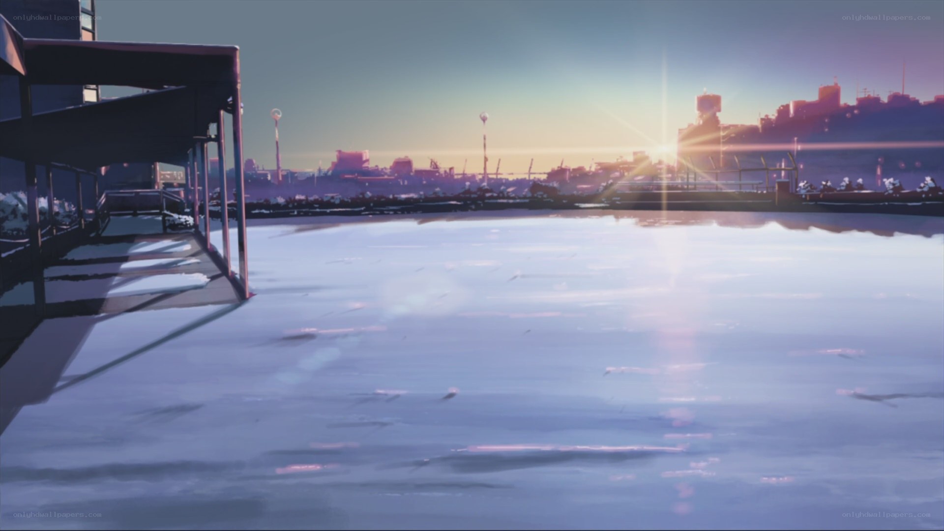 sunset over the city