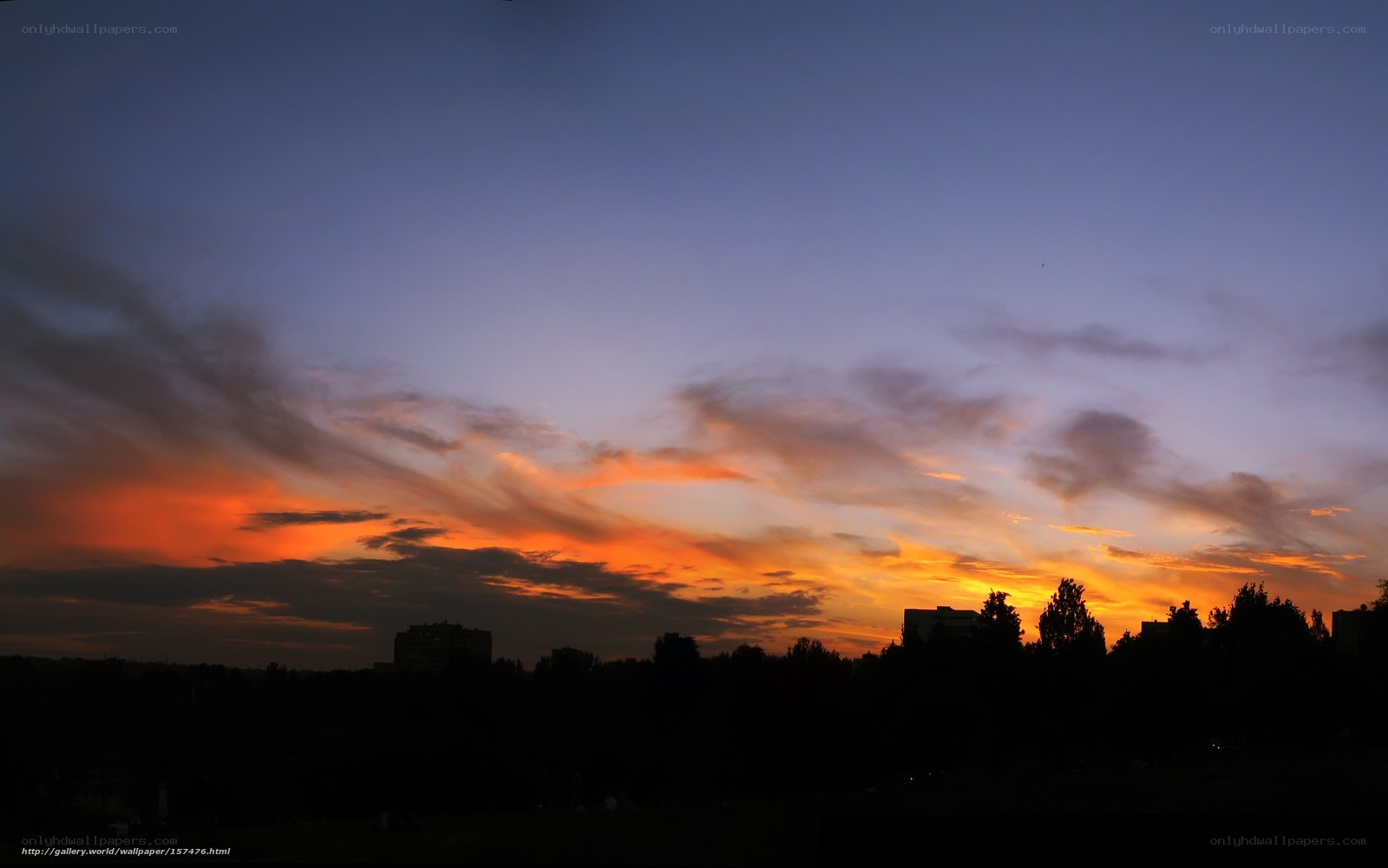 Sunset over the city
