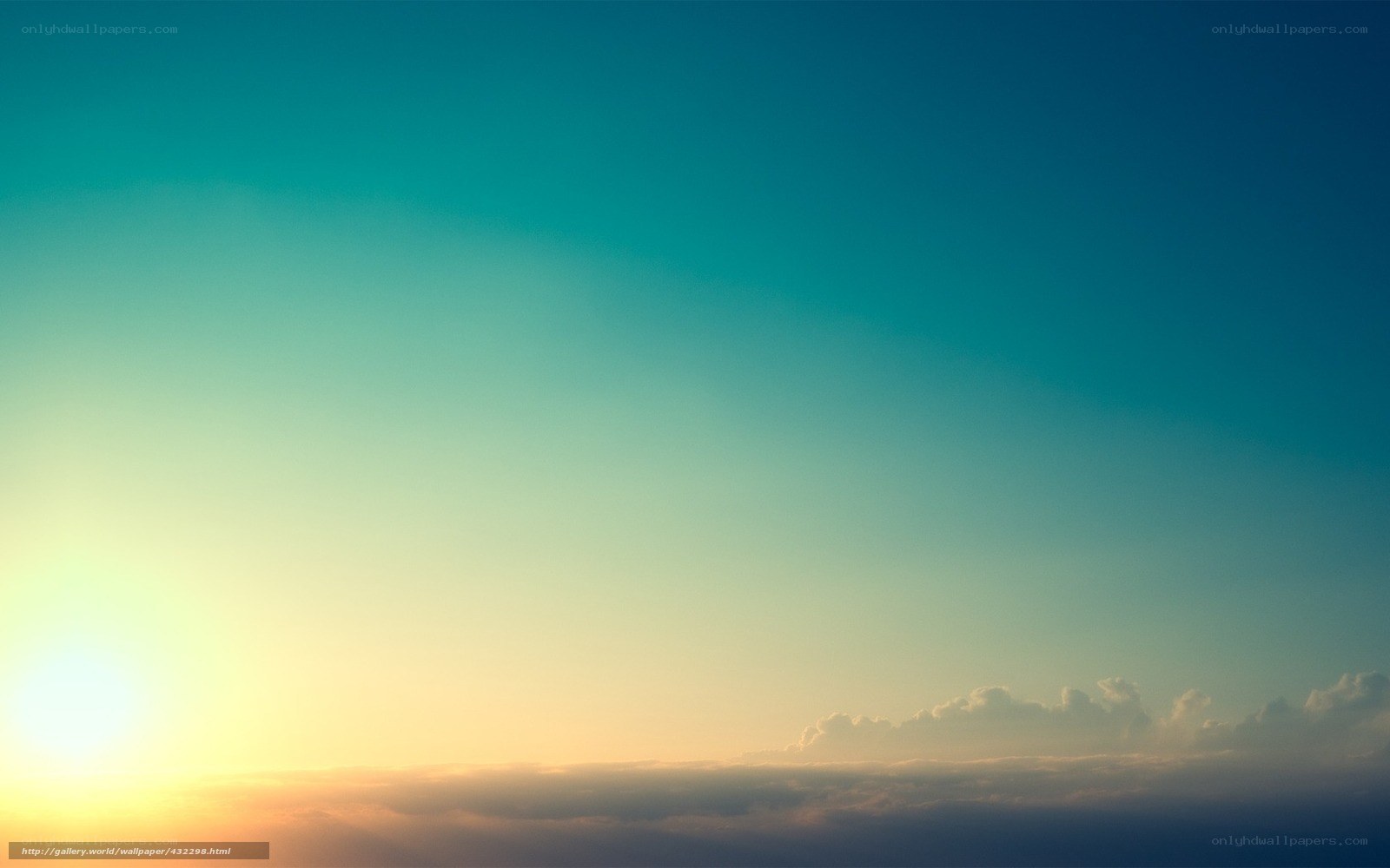 sunset over the clouds