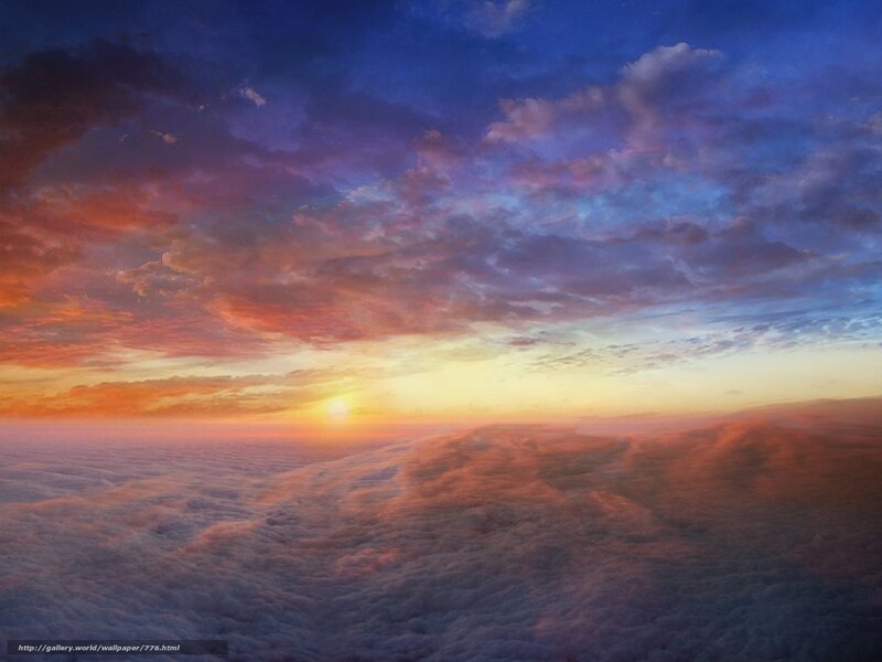 Sunset over the clouds