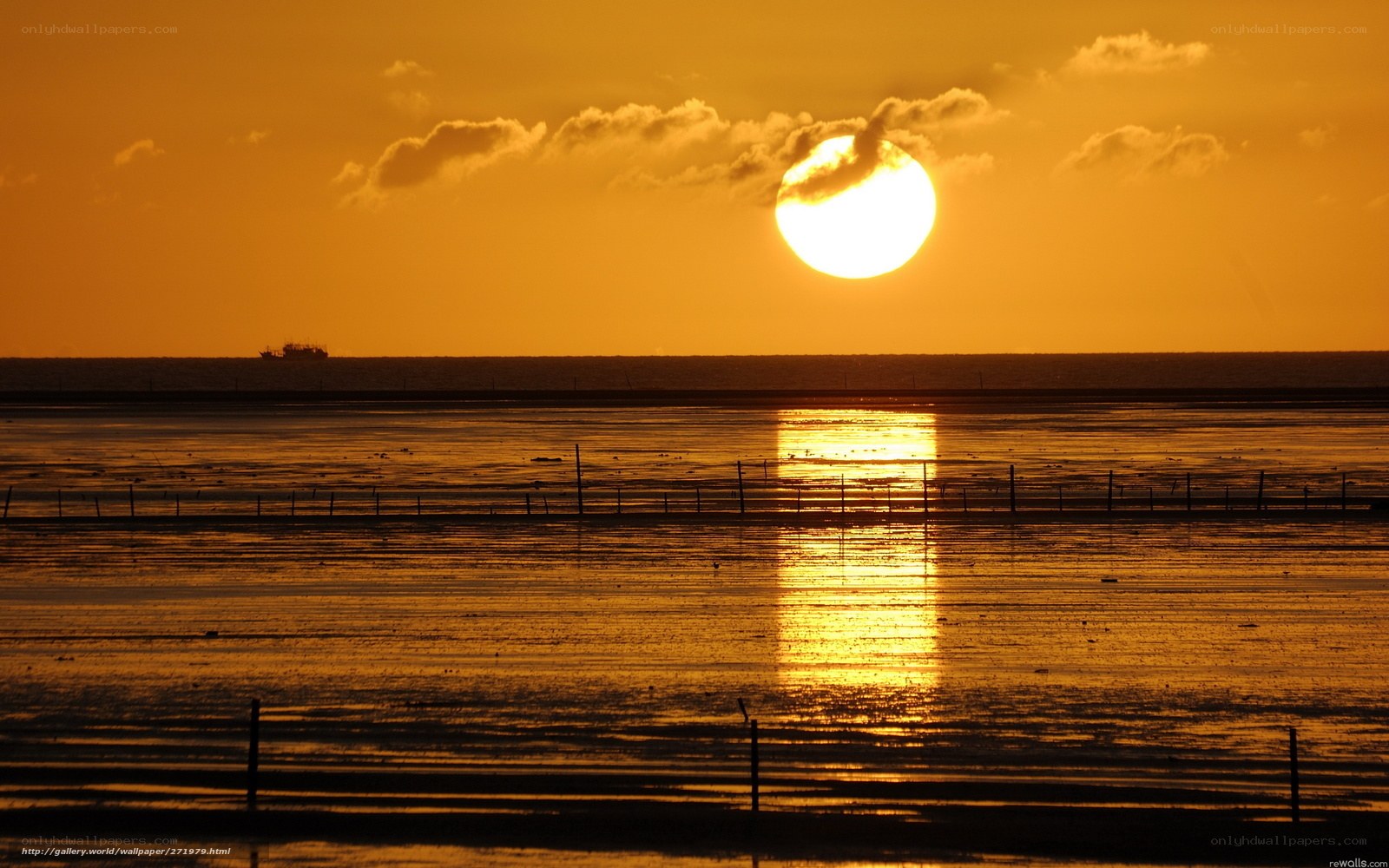 Sunset over the coastal flats