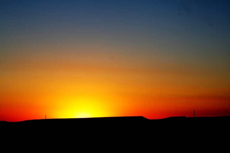 Sunset over the desert