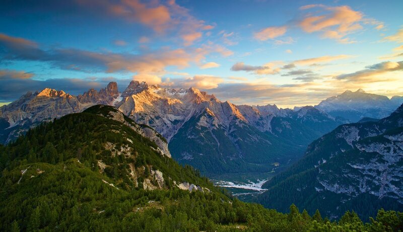 Sunset over the Dolomites