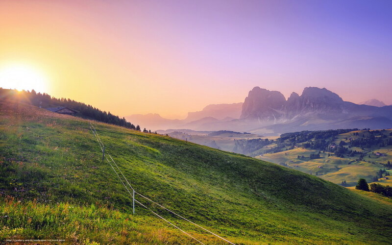 Sunset over the Dolomites