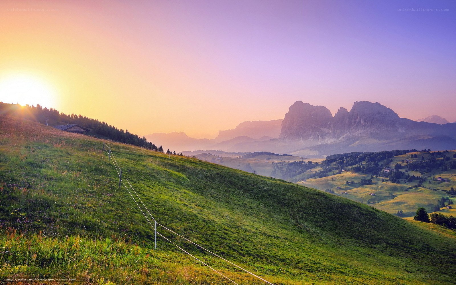 Sunset over the Dolomites