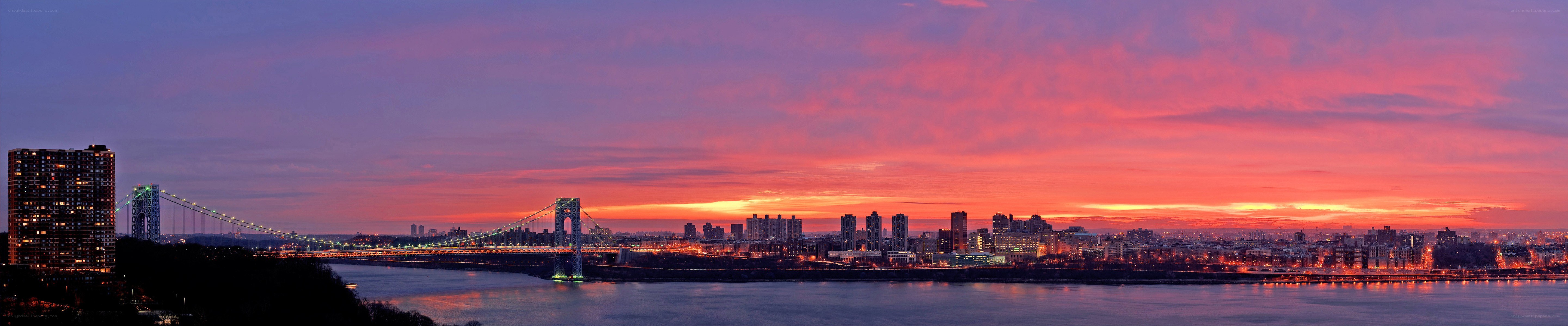Sunset over the George Washington Bridge