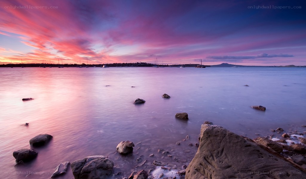Sunset over the harbor