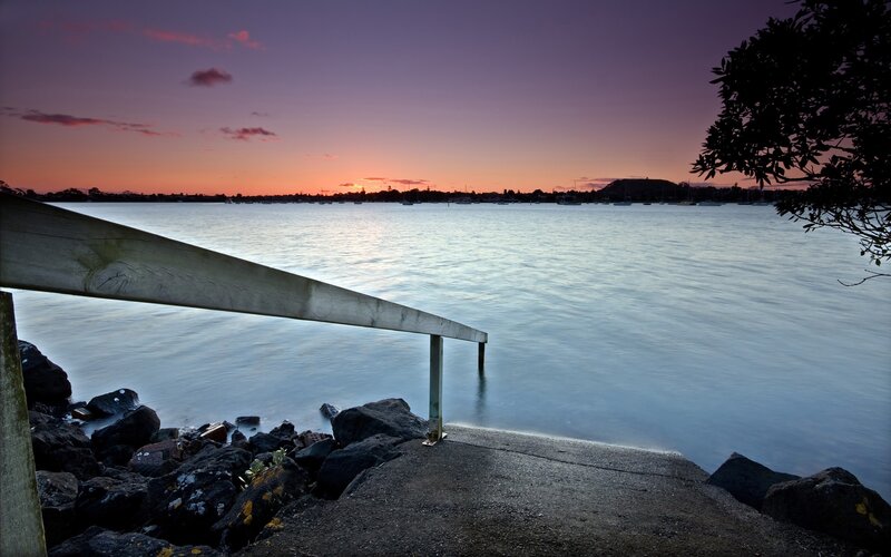 Sunset over the harbor
