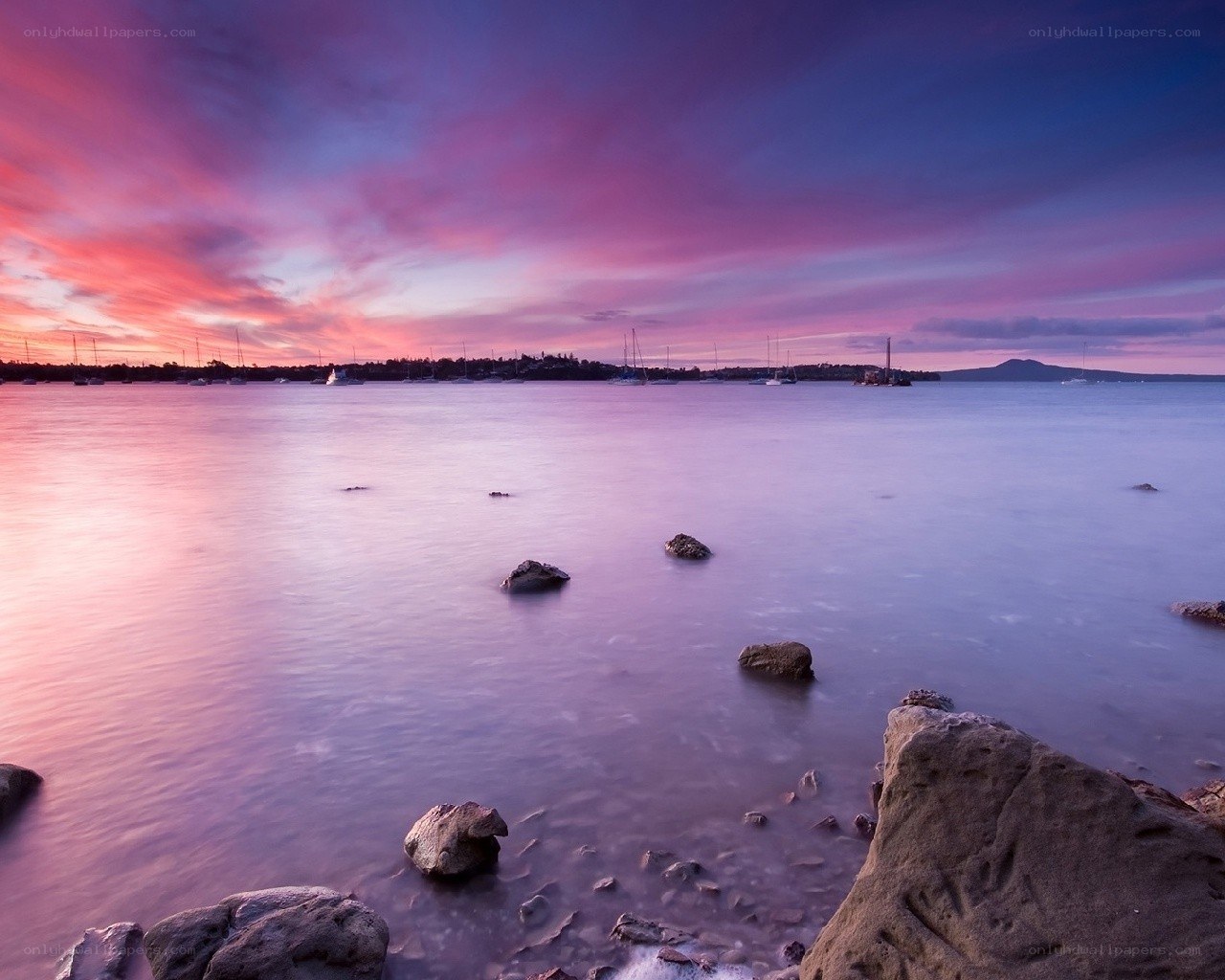 Sunset over the harbor