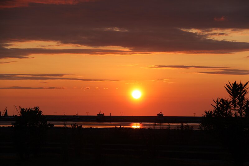 Sunset over the harbor