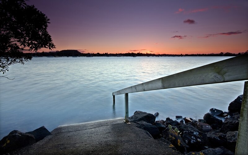 Sunset over the harbor