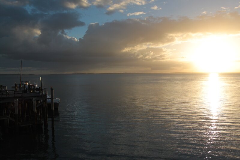 Sunset over the harbor