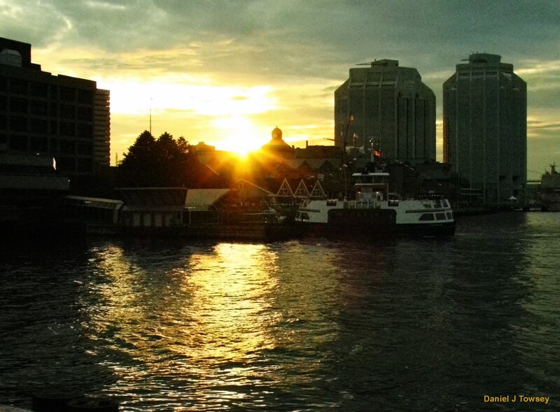 Sunset over the harbor