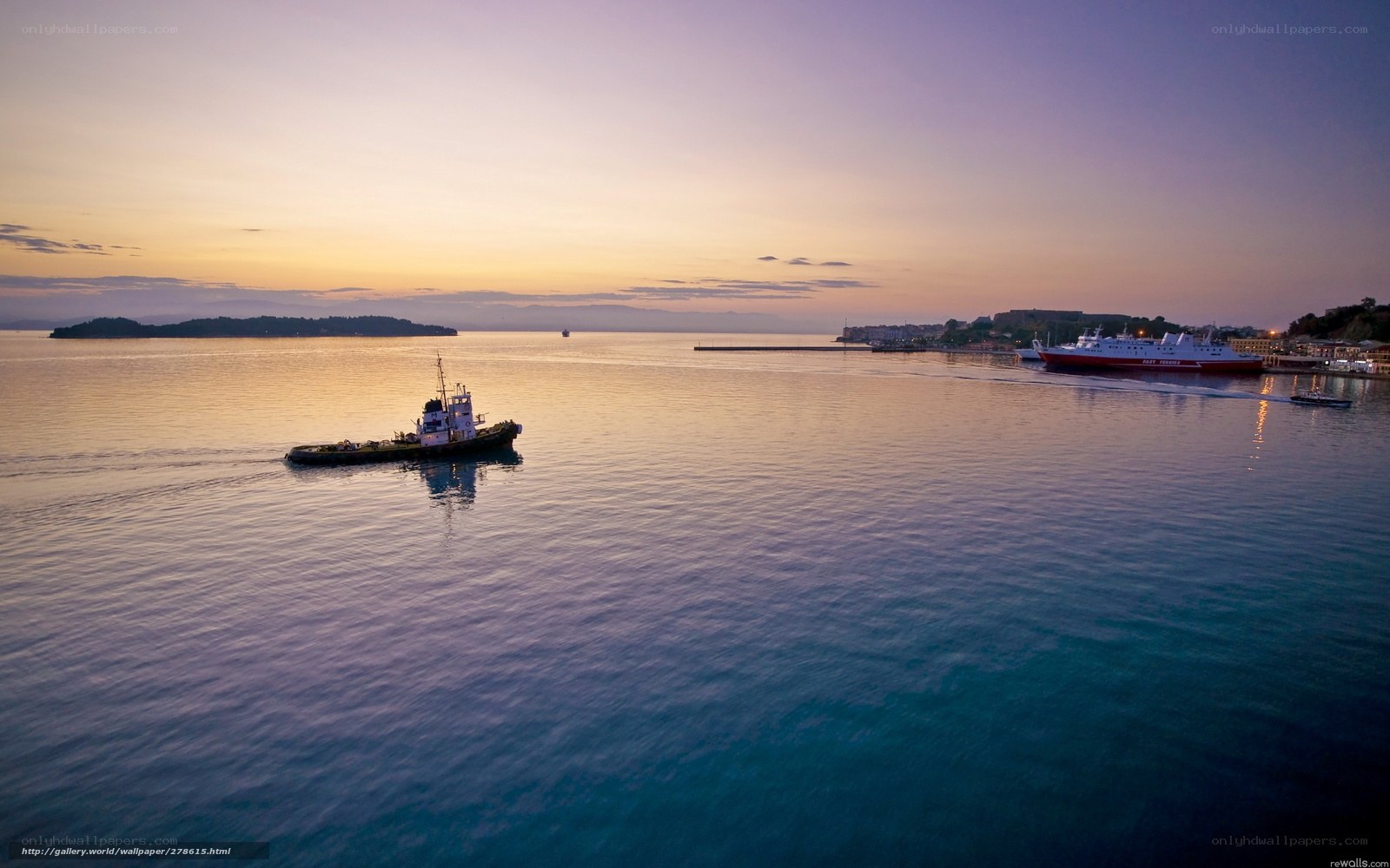 Sunset over the harbor