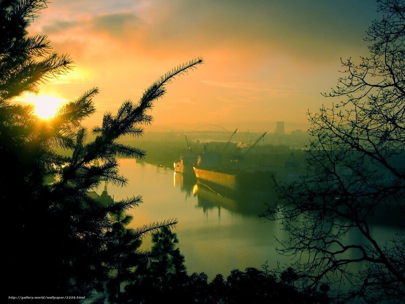 Sunset over the harbor