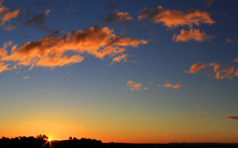 sunset over the hills