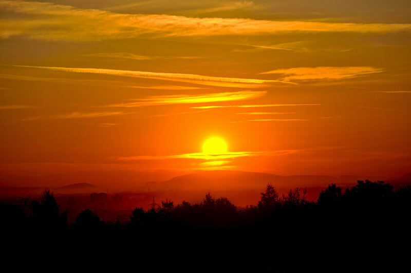 Sunset over the hills